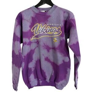 Bleach-dyed Minnesota Vikings Crewneck Sweatshirt Youth Large
